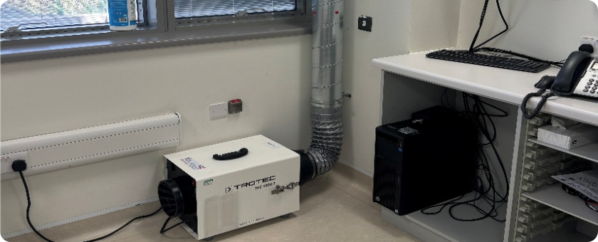 TAC 1500S with ducting for air cleaning